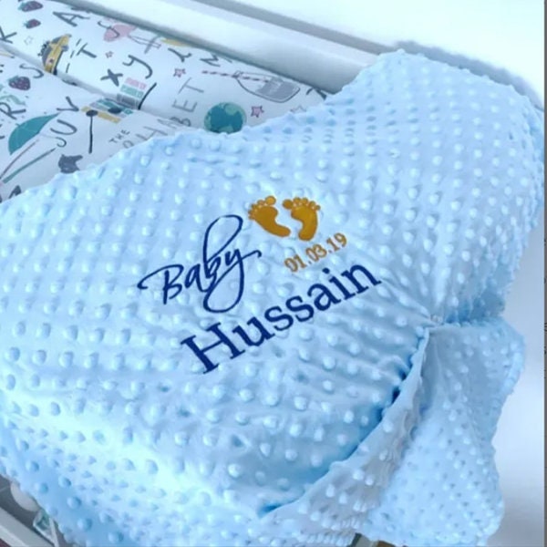 Personalised Baby Blanket - Name Embroidery Popcorn - image 1