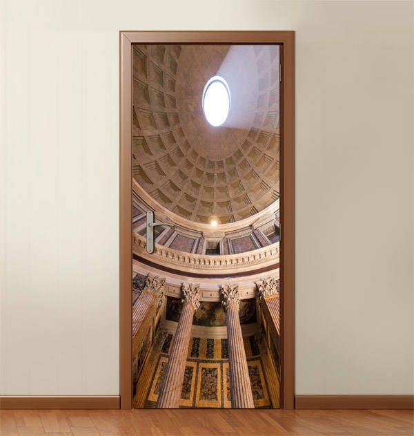 Pantheon Wall Door Sticker, Italy Architecture Decal, Cover, Panheon Wallpaper Mural Home Decor - image 1