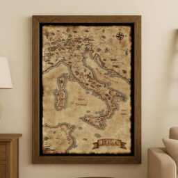 Fantasy Map Of Italy Italian Art Print - thumbnail 1