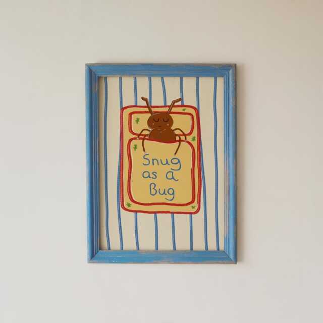 Snug As A Bug - Bright Boys Room Toddler Poster Playroom Print Modern Toddler Decor - image 1
