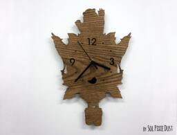 Wild Forest Modern Cuckoo Silhouette - Wooden Wall Clock