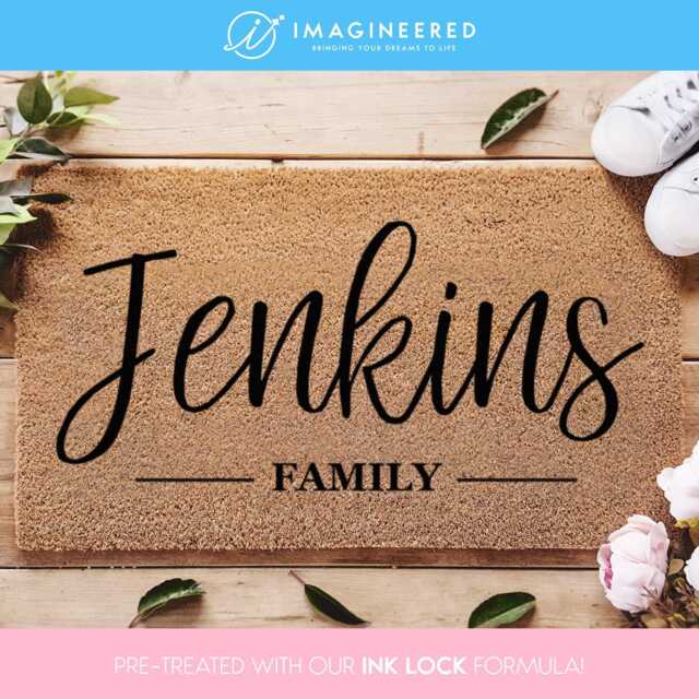 Custom Family Name Door Mat - Doormat Personalized Established Date Housewarming Gift Realtor Wedding - image 1