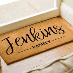 Custom Family Name Door Mat - Doormat Personalized Established Date Housewarming Gift Realtor Wedding - thumbnail 2