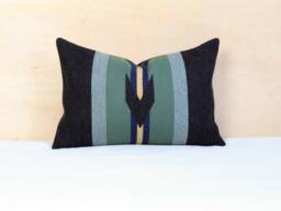 Wyeth Trail Oxford Wool Pillow Cover, Southwestern Lumbar Accent - Made To Order - thumbnail 1