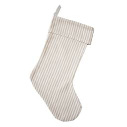 Ticking Christmas Stocking - Plain Cotton Natural Linen Stockings Family Farmhouse - thumbnail 2