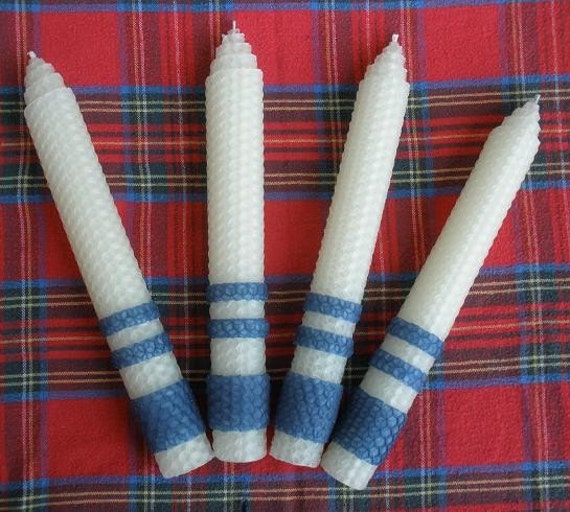 Colonial Stripes Beeswax Candles, Set Of 2 - image 1