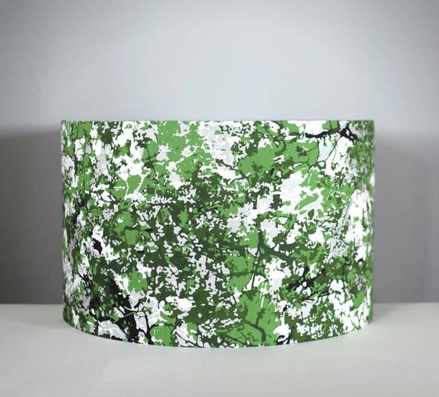 Green Abstract Tree Lampshade, Gold Lining Option, Botanical Pattern, 20cm To 45cm ??, Standard Drum Light Shade, Handmade By Vivid Shades - image 1