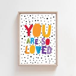 You Are Loved Print, Girls Nursery Prints, Rainbow Bedroom Decor, Childrens Playroom Wall Art, Boho - thumbnail 2