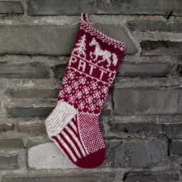 Unicorn Christmas Stocking - Hand Knit, Fair Isle, Vintage Inspired Knit With The Wind Personalization Available - thumbnail 1
