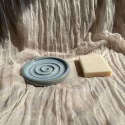 Sky Blue Soap Dish, Ceramic Bathroom Tray, Handmade Kitchen Pottery, Household Holder, Thrown Textured Dishes - thumbnail 3