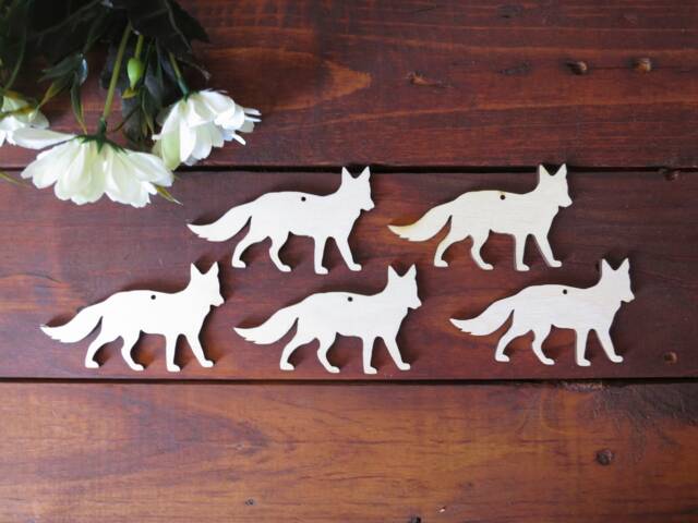 Fox Wooden Christmas Ornaments Rustic Woodland Decor, Set Of 5 - image 1