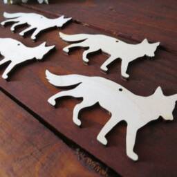 Fox Wooden Christmas Ornaments Rustic Woodland Decor, Set Of 5 - thumbnail 2
