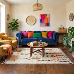 Custom Boujad Wool Rug - Abstract White Moroccan Carpet - thumbnail 3