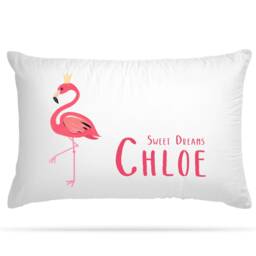 Personalised Cushion Cover Pillowcase Flamingo Any Name Print Gift For Kids Bedroom Decoration Boys & Girls - thumbnail 2
