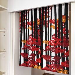 Japanese Noren Order Made, Red Momiji Door Curtain, Japanese Tenugui, Japan Maple Tree Noren, Wall Tapestry, Fabric Panel - thumbnail 3