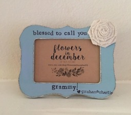Personalized Grandma Picture Frame Hand-Painted Floral Gift
