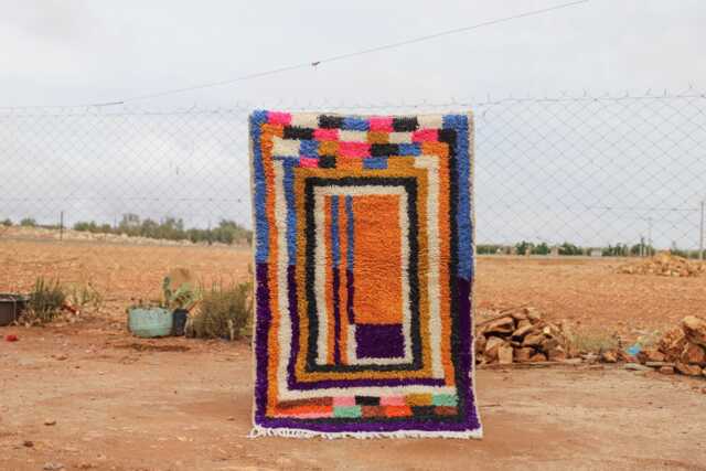 Custom Colorful Moroccan Wool Rug Handmade Boho Berber Carpet - image 1