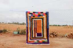 Custom Colorful Moroccan Wool Rug Handmade Boho Berber Carpet - thumbnail 1