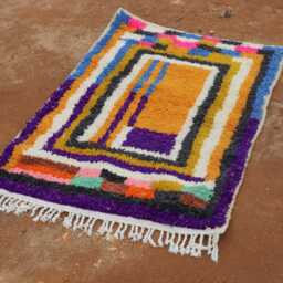 Custom Colorful Moroccan Wool Rug Handmade Boho Berber Carpet - thumbnail 2