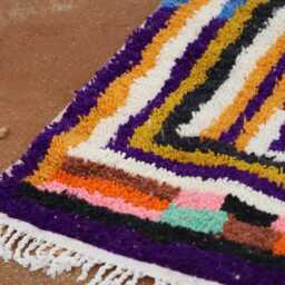 Custom Colorful Moroccan Wool Rug Handmade Boho Berber Carpet - thumbnail 4
