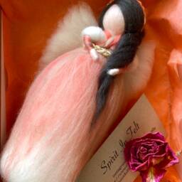 White & Coral Standalone Angel-Fairy - Ready To Decorate Your Holiday Table, Christmas Tree Or Nature Table - thumbnail 2