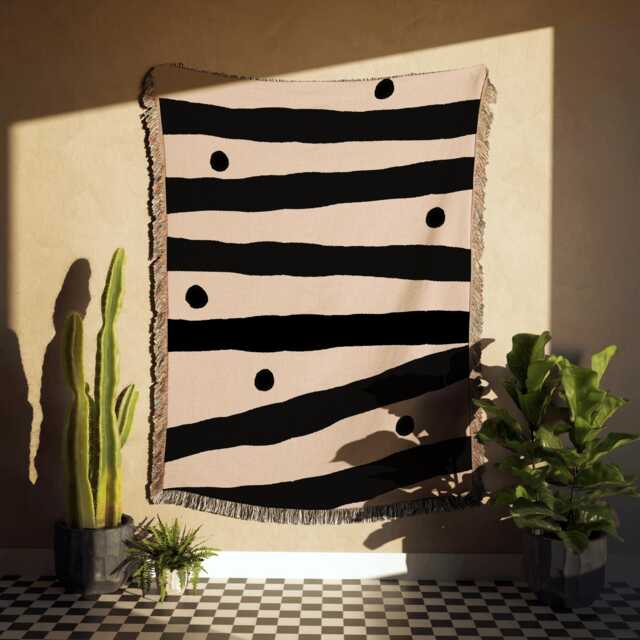 Modern Stripe & Dot Woven Throw Blanket - image 1