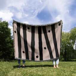 Modern Stripe & Dot Woven Throw Blanket - thumbnail 2