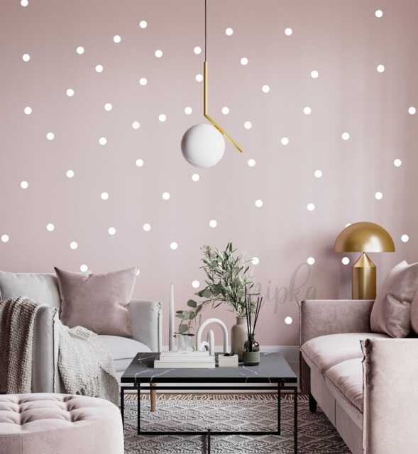 Polka Dot Decal - Choose Your Color, Decals, Circle Geometric Wall Decal, Scandinavian Design, Nursery Art - image 1