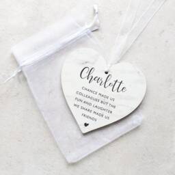 Chance Made Us Colleagues Wooden Heart Plaque With Marble Effect. Work Friend Gift - thumbnail 2
