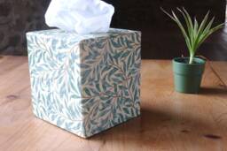 William Morris Tissue Box in Willow Green - Office Stationery & Home Storage - Handmade England