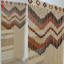 Handmade Wood Beaded Door Curtain Bohemian Decor - 41x75 Inches - thumbnail 3