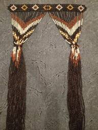 Handmade Wood Beaded Door Curtain Bohemian Decor - 41x75 Inches