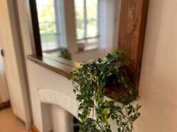 Georgian Mahogany Waxed Rustic Entryway Mirror - Country House Wall - thumbnail 1