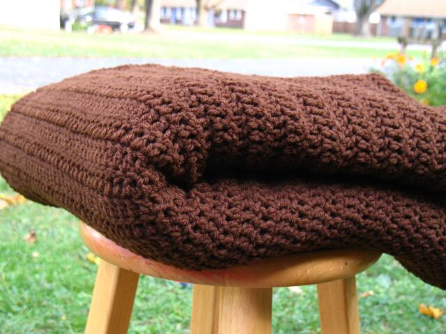 Large Brown Afghan/ Throw/ Blanket/ Sofa House Warming Gift/ Doom Room Decor - image 1