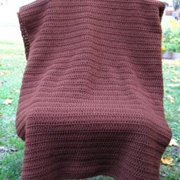 Large Brown Afghan/ Throw/ Blanket/ Sofa House Warming Gift/ Doom Room Decor - thumbnail 2