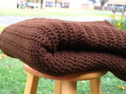 Large Brown Afghan/ Throw/ Blanket/ Sofa House Warming Gift/ Doom Room Decor - thumbnail 1