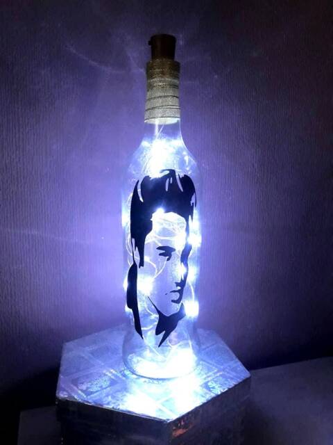 Handcrafted Themed Elvis Led Bottle Lamp