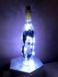 Handcrafted Themed Elvis Led Bottle Lamp