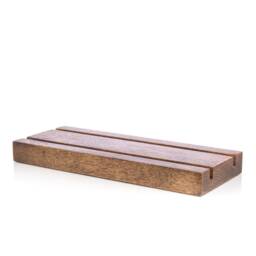 Engraved Oak Wood Business Card Holder Multiple Display, Desk Organizer - thumbnail 2