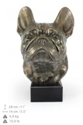 French Bulldog, Dog Statue On Marble Base, Limited Edition, Artdog. Made Of Cold Cast Bronze. Perfect Gift. Limited Edition