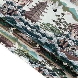 Japanese Art Roman Blind Custom Mount Fuji & Cherry Blossoms - thumbnail 3