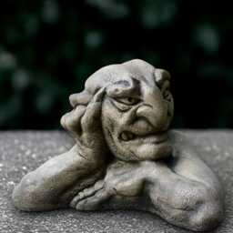 Elegant Gargoyle Statue Concrete Figurine Cement Monster Gargoyle Lover Gift Handmade Art Front Door Decoration Lover - thumbnail 4