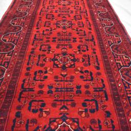 Bukhara Tribal Afghan Wool Runner Rug Long Red Hallway Rug - 12.9x2.8 Ft - thumbnail 3