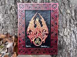 Phoenix - Cast Paper Fantasy Art Phenix Greek Mythology Bennu Fire Solar Bird Rising From The Ashes - thumbnail 1