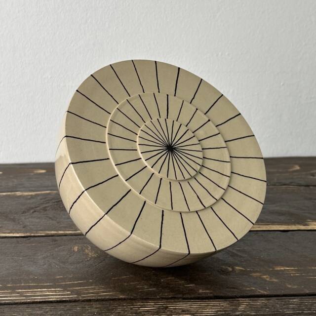 Modern Ceramic Sculpture, Handcrafted Decorative Art, Artistic Sphere, Original Gift, Unique, Home Decor, Hand Thrown, Tabletop Sculpture - image 1