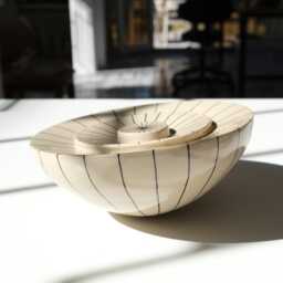 Modern Ceramic Sculpture, Handcrafted Decorative Art, Artistic Sphere, Original Gift, Unique, Home Decor, Hand Thrown, Tabletop Sculpture - thumbnail 2