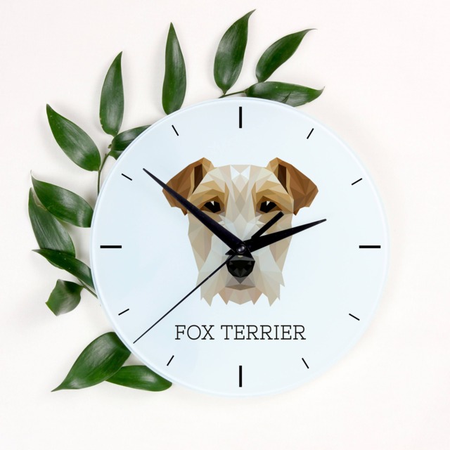 A Clock With A Fox Terrier Dog. New Collection The Geometric Dog - image 1