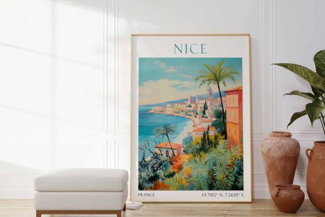 Nice France Poster, Travel Print, Decor, Gift - image 1