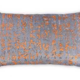 Orange & Grey Marble Chenille Cushion Cover Luxury Velvet, Made in UK - thumbnail 2