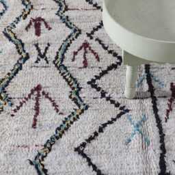 Berber Moroccan Rug 205x130cm - 6.7x4.2 Ft - Handmade Wool Zigzag Pattern - Vintage Tribal Neutral Carpet - thumbnail 3